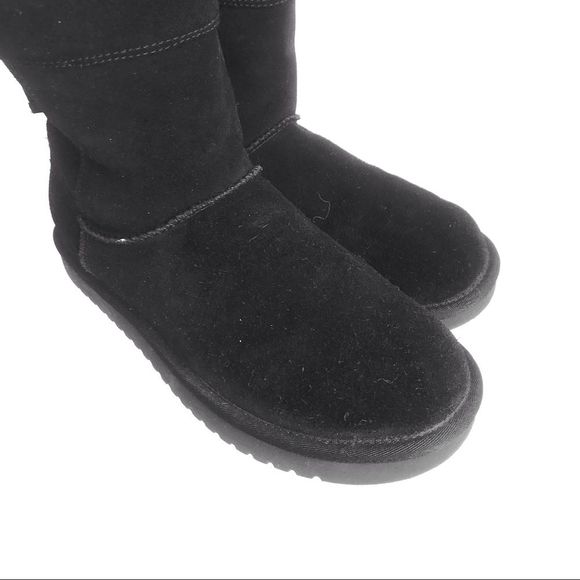 Koolaburra UGG Womens Andrah Tie Back Black Suede Sheepskin Boots Mid-Calf Sz. 8 - Picture 7 of 16